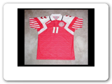 DENMARK became the suprise of the 1992 European Nation's Cup. Captain Brian Laudrup wore this jersey during victories in Sweden. 