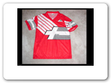 Heinz Hermann has appeared a record 117 times for SWITZERLAND. Playing for the 3 biggest clubs in his country he was awarded Player of the year five years in a row from 1984 and 1988. He wore this jersey in a 1991 tournament in America. 