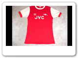 Arsenal was one of the first clubs to display sponsorship on their jerseys. This 1979-80 season jersey was used in their European Cup Winners Cup campaign.