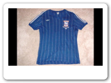 By the 1980s English clubs began to import players from outside of Britain. This 1981 Uefa Cup Final jersey was worn by Dutch international Frans Thijssen for Ipswich Town. 