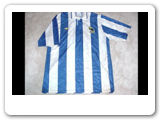 John Harkes was the first American player to compete in the English Premier League. Sheffield Wednesday defeat Manchester United in the 1991 English League Cup. This is his jersey. 