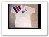 Debuting in 1988, Jeff Agoos earned 134 appearences for the USA. This was his jersey from the 1993 US Cup  when the Americans upset England. 