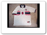 USA Captain John Harkes won the golden boot at the 1995 Copa America. He scored in the 4:0 dismantling of Mexico the 1995 US CUP. This is his jersey from that match. 