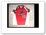 The Dallas Burn changed their name to FC Dallas in 2005. Former APSL all-star and Trinadad international Brian Haynes wore this jersey in the inaugural season of MLS. 